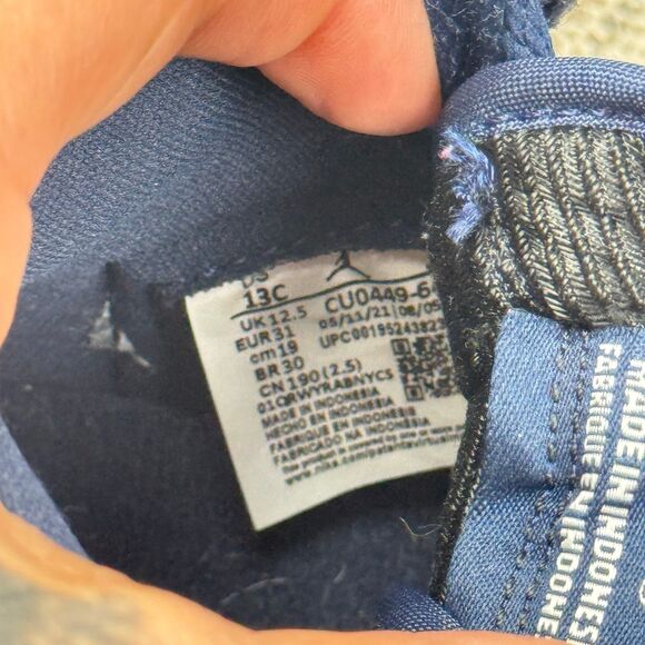 Nike Jordan One Retro High OG Bubble Gum Pink Sneakers Blue Swoosh Size 13C - Picture 6 of 6